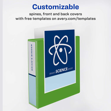 Avery Durable View 3 Ring Binder, 1 Inch Slant Rings, 1 Green Binder (17832) 1